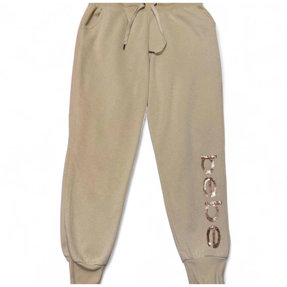 bebe cream sweatpants